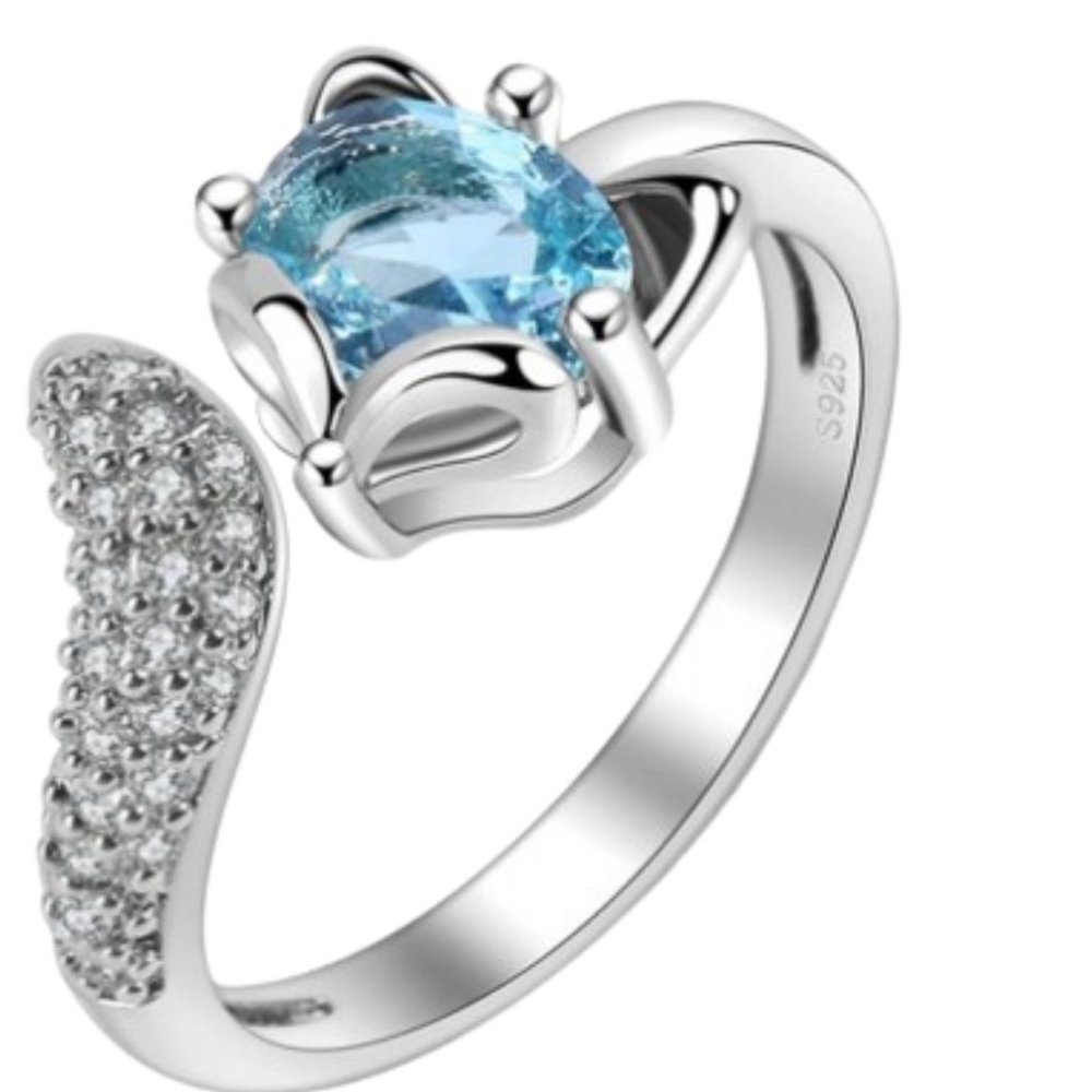 Sterling Silver Fashion Fox Open Ring